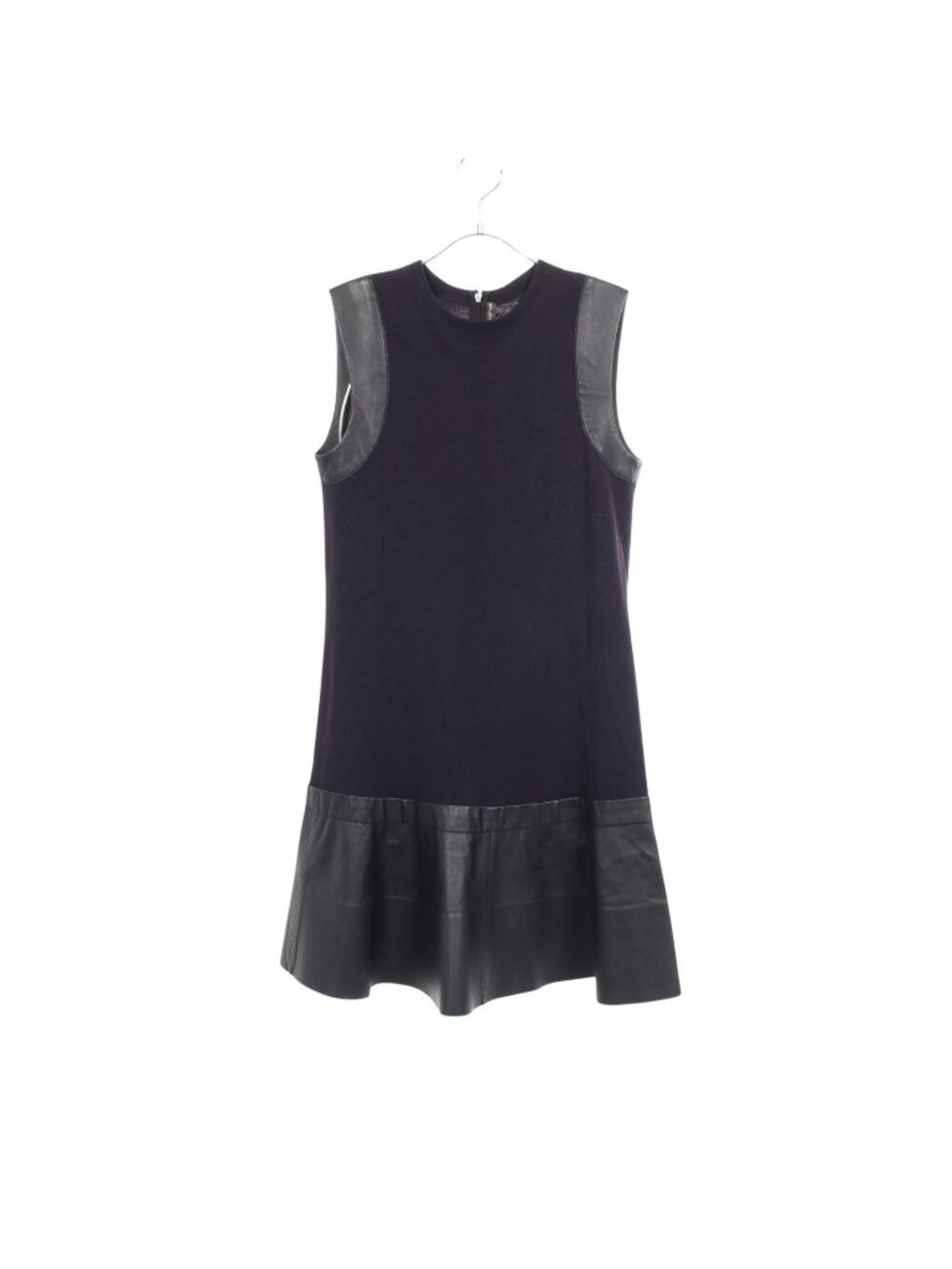 Balenciaga Dress Sleeveless Contrast Wool Leather